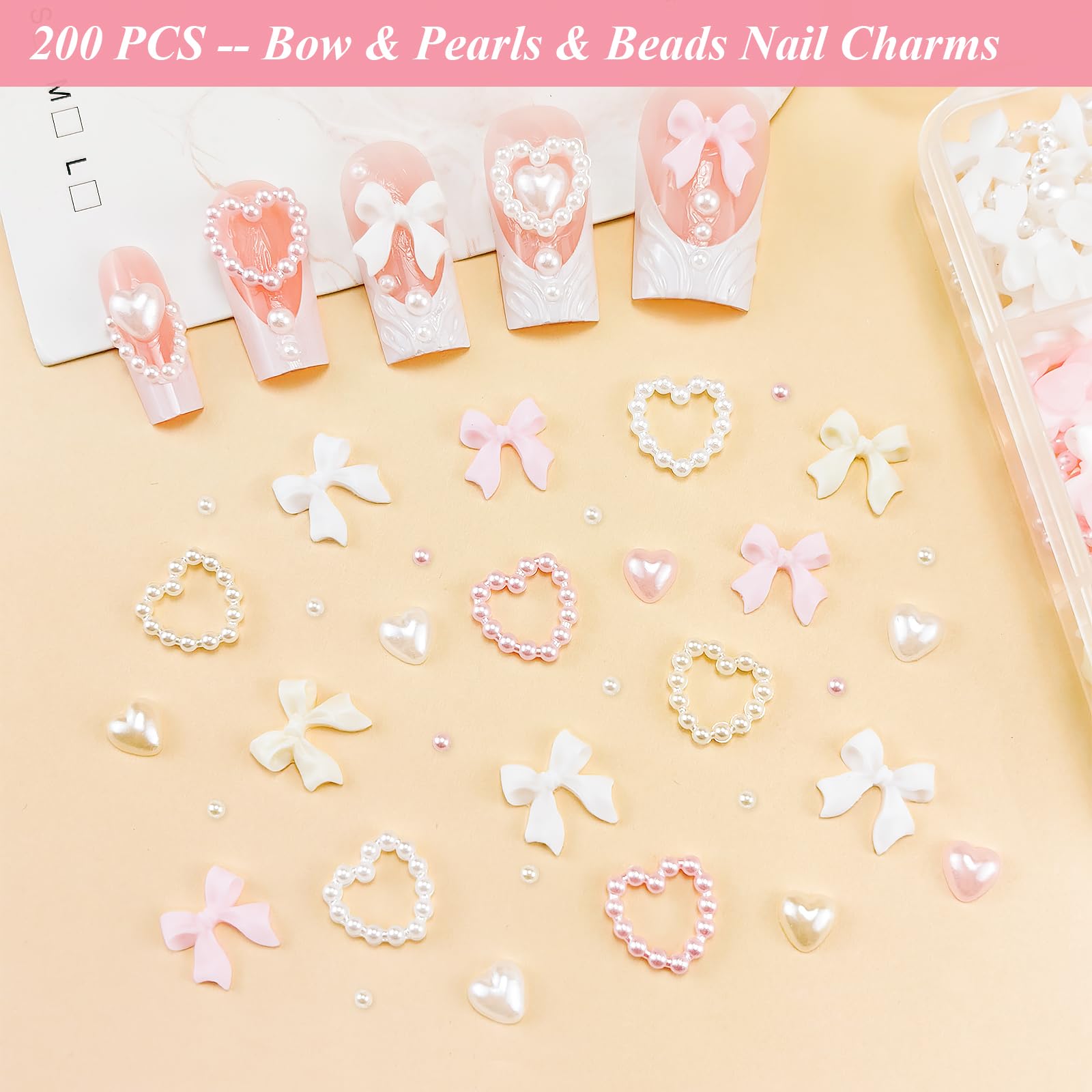 GOTPE 3D hearts charm creates romantic nail looks.