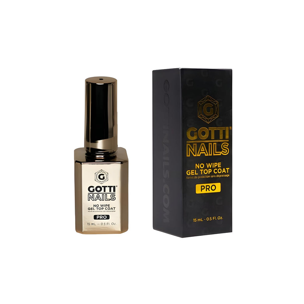 Gotti Nails Gel Top Coat No Wipe delivers lasting shine and durability