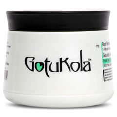 Gotukola Keratin Deep Repair jar demonstrates rich conditioner for stronger, smoother strands.