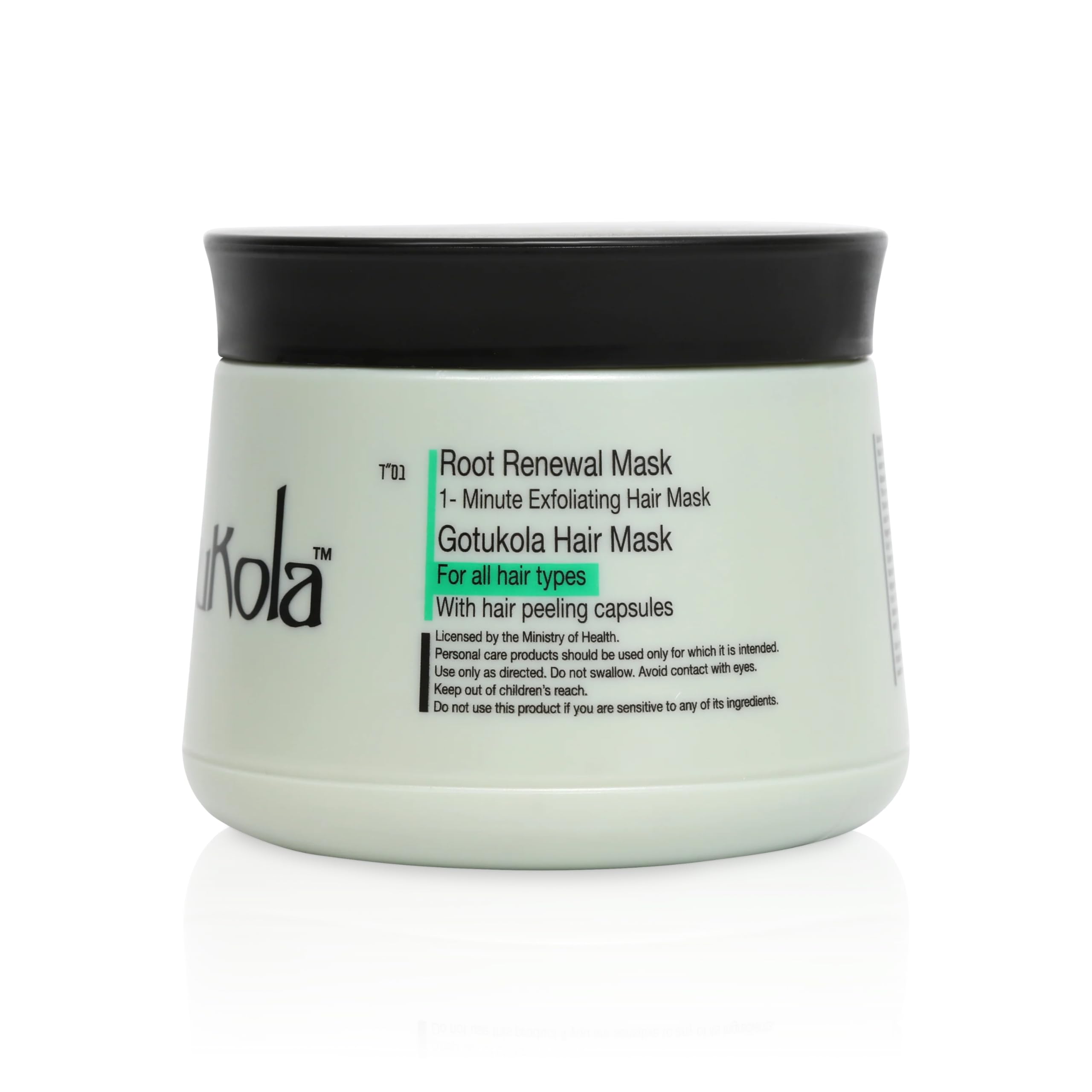 Gotukola One-Minute Revival mask application shows rapid 60-second softness.