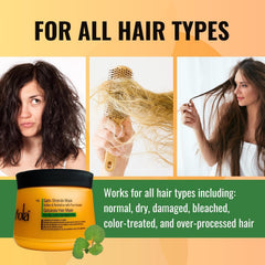 Application of Gotukola Keratin Restorative Mask on hair for detangling and smoothness
