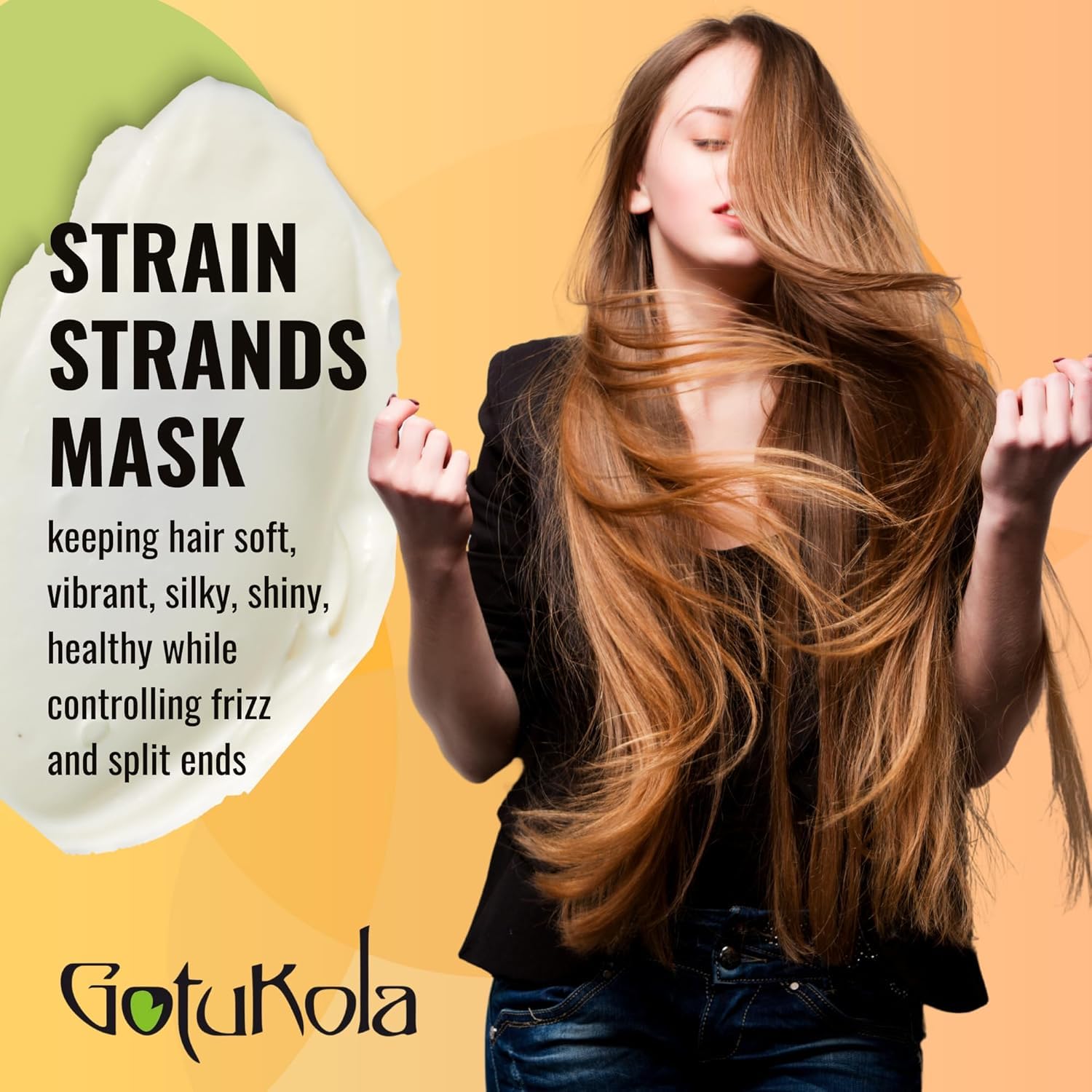 Creamy texture close-up of Gotukola Keratin Restorative Mask