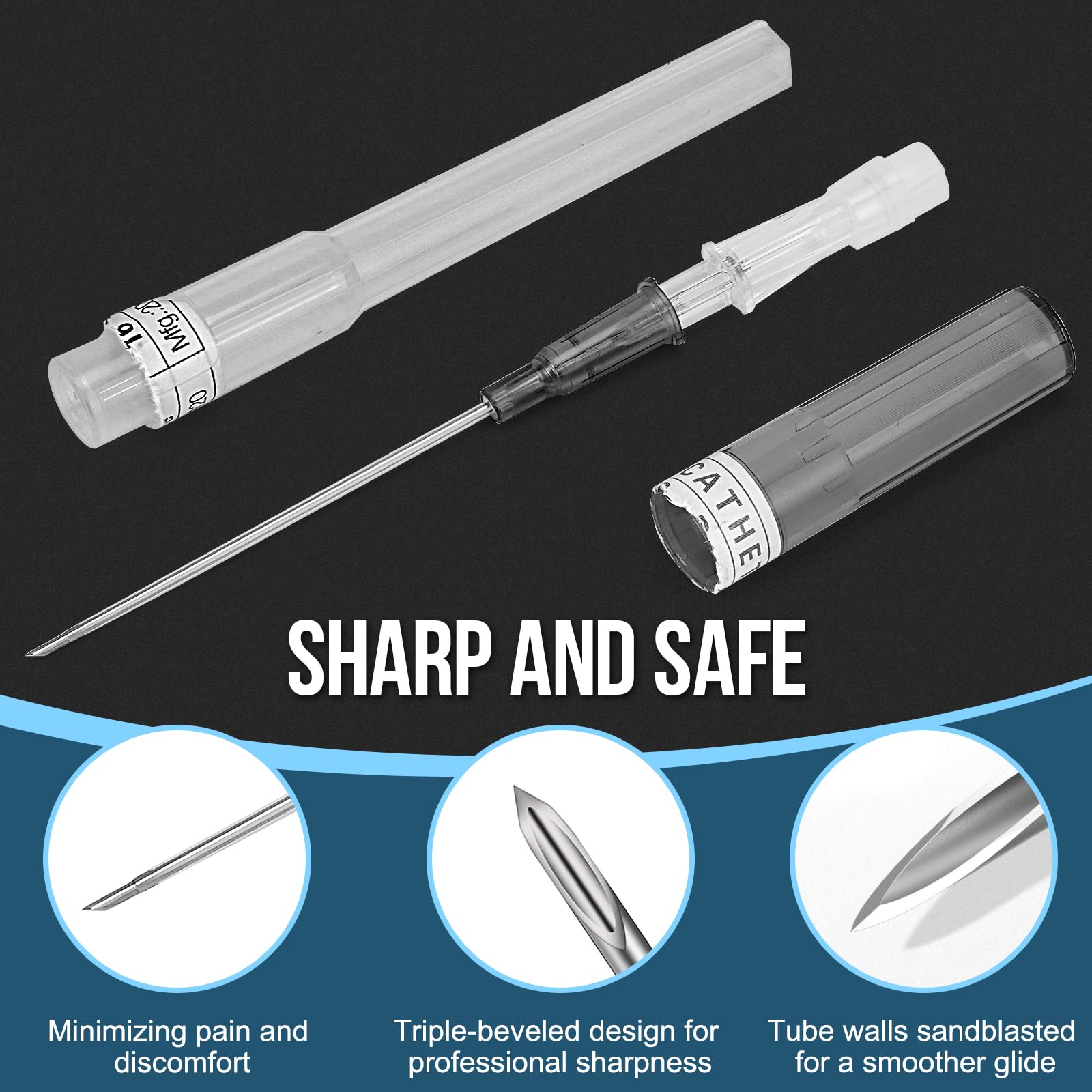 Gouevn catheter piercing needle designed for nose piercing with smooth entry