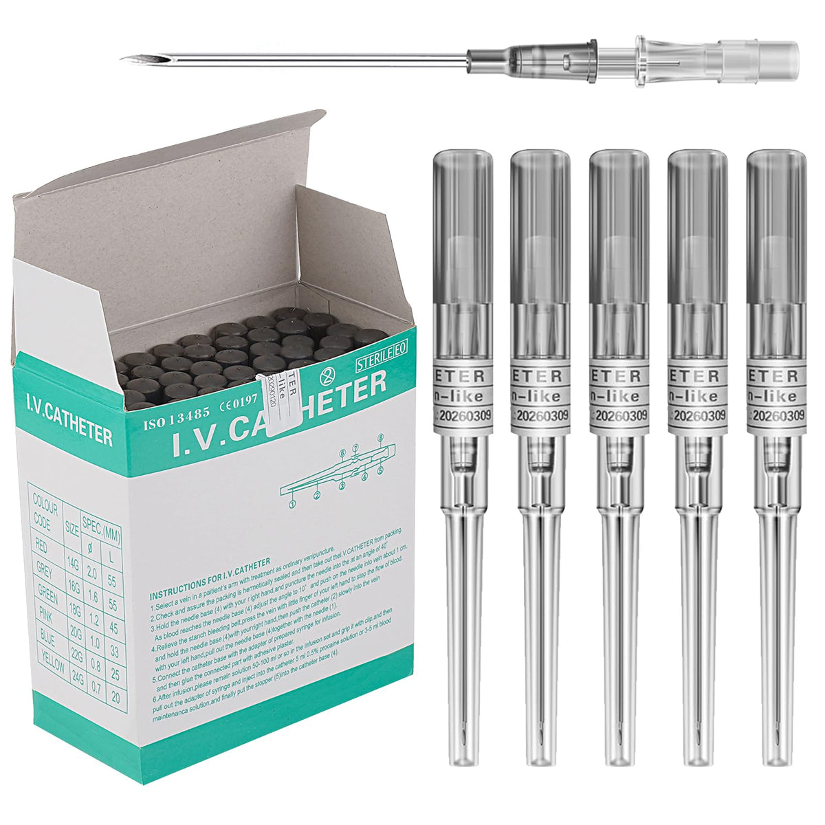 Gouevn 16G catheter piercing needles packaging shows sterile, ready-to-use kit for professionals.