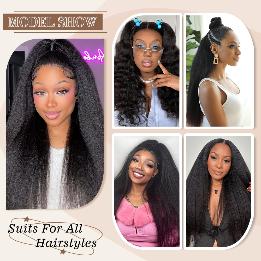 Goulus Kinky Straight V Part Wig 18in unboxing packaging highlights ready-to-wear kit.