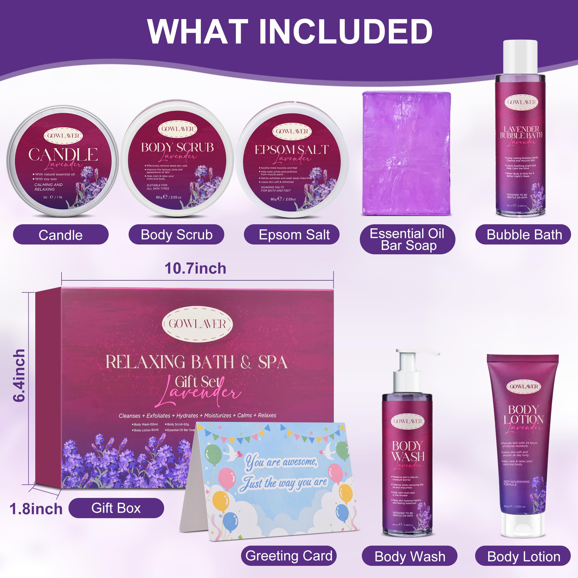 GOWLAVER gift spa basket body lotion close-up delivering fast-absorbing moisture
