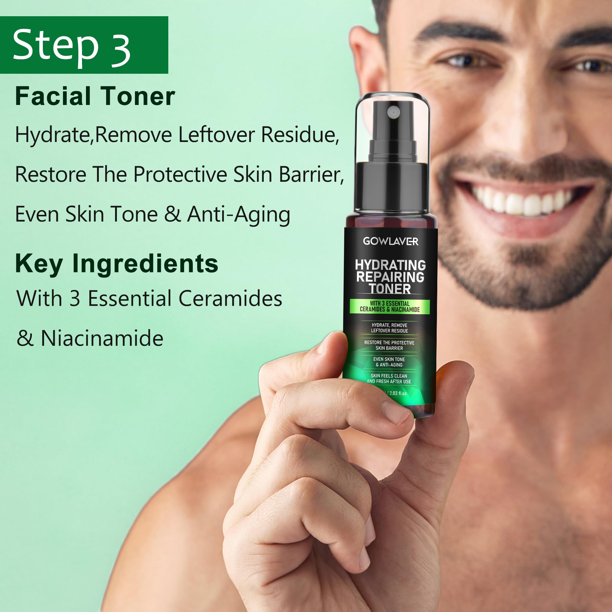 GOWLAVER retinol serum bottle targets texture and radiance.
