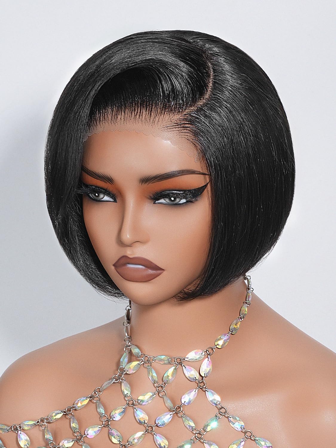 GPOP short bob wig with HD lace close-up for a natural look