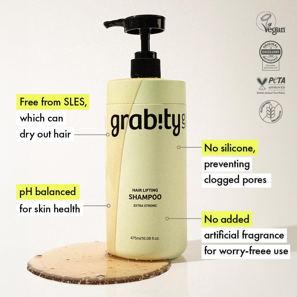Grabity G0.0 ingredients graphic underscores biotin infusion for stronger feeling hair.