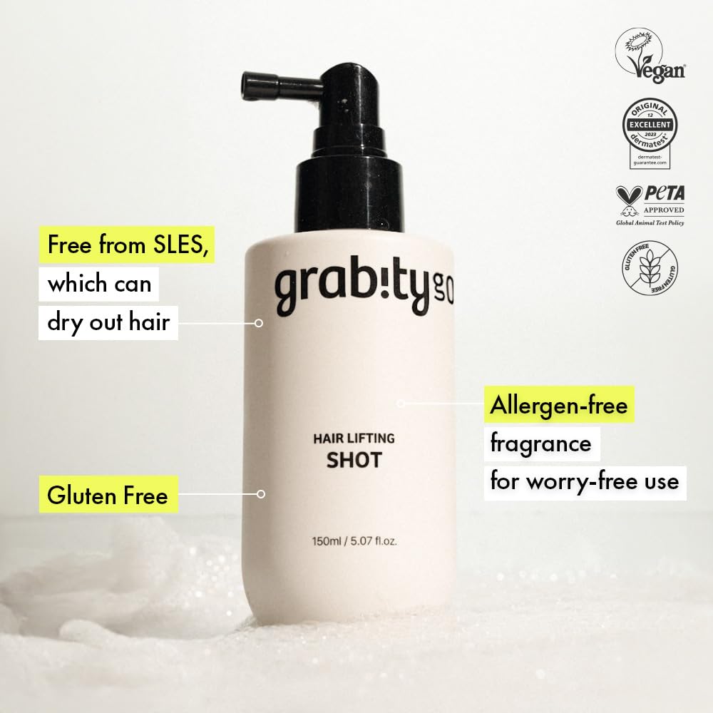 grabity g0.0 Hair Lifting Shot vegan formula for gentle hair care.