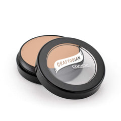 Graftobian HD Glamour Creme Foundation bottle close-up showing sleek packaging for flawless makeup prep.