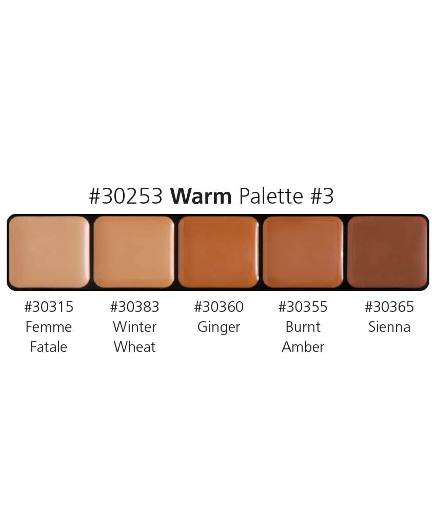 High-definition finish with detailed coverage using Graftobian Warm #3 shades