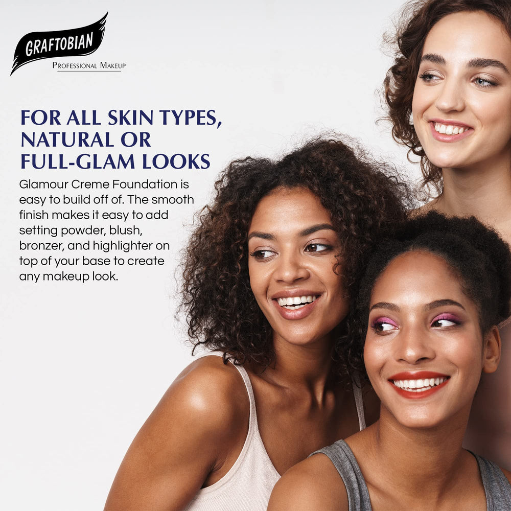Graftobian HD Glamour Creme texture close-up shows creamy formula and buildable coverage