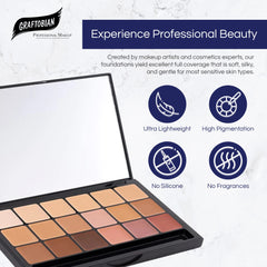 Graftobian HD Super Palette application blend demonstrating seamless skin-tone matching.