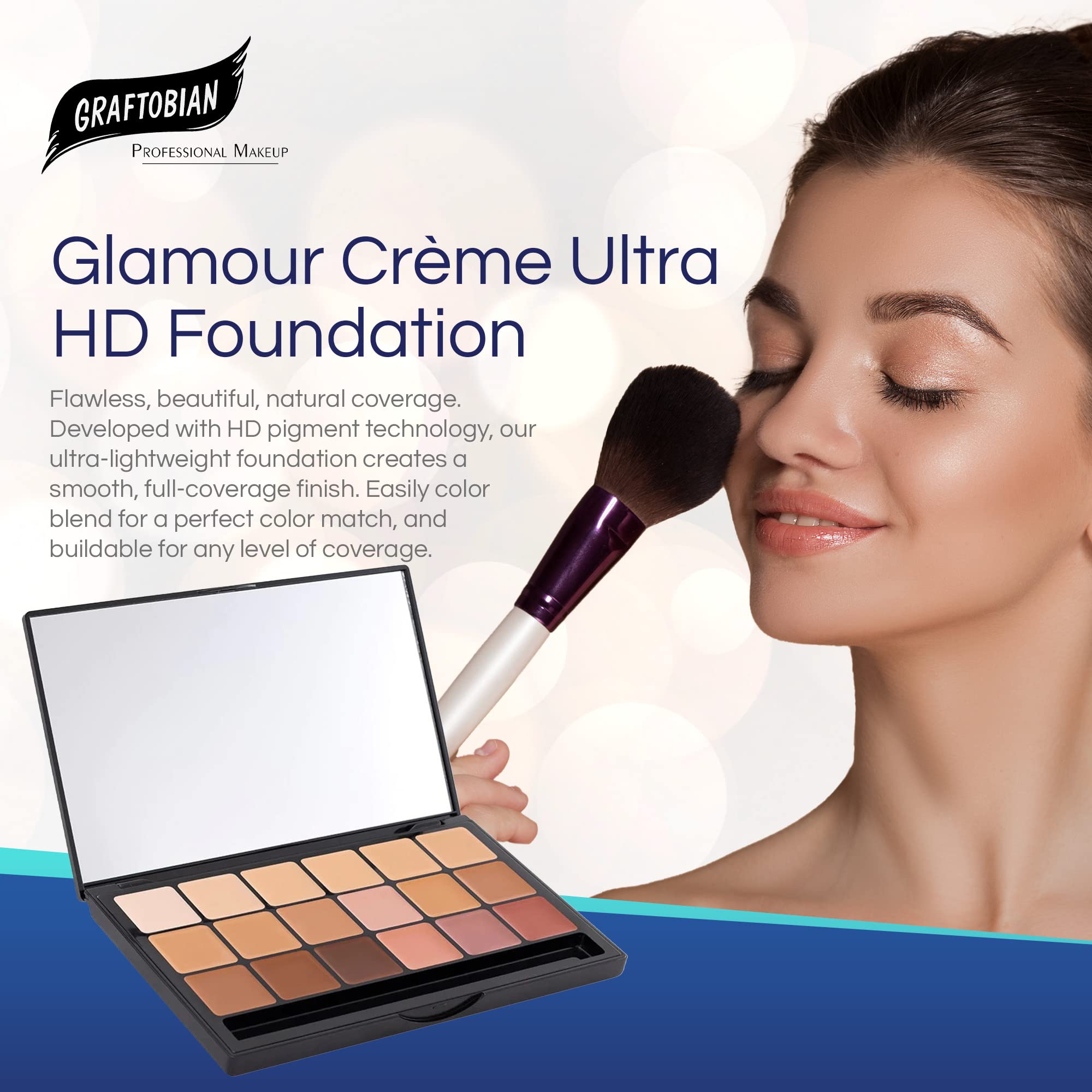 Graftobian HD Super Palette cream texture close-up for smooth coverage.