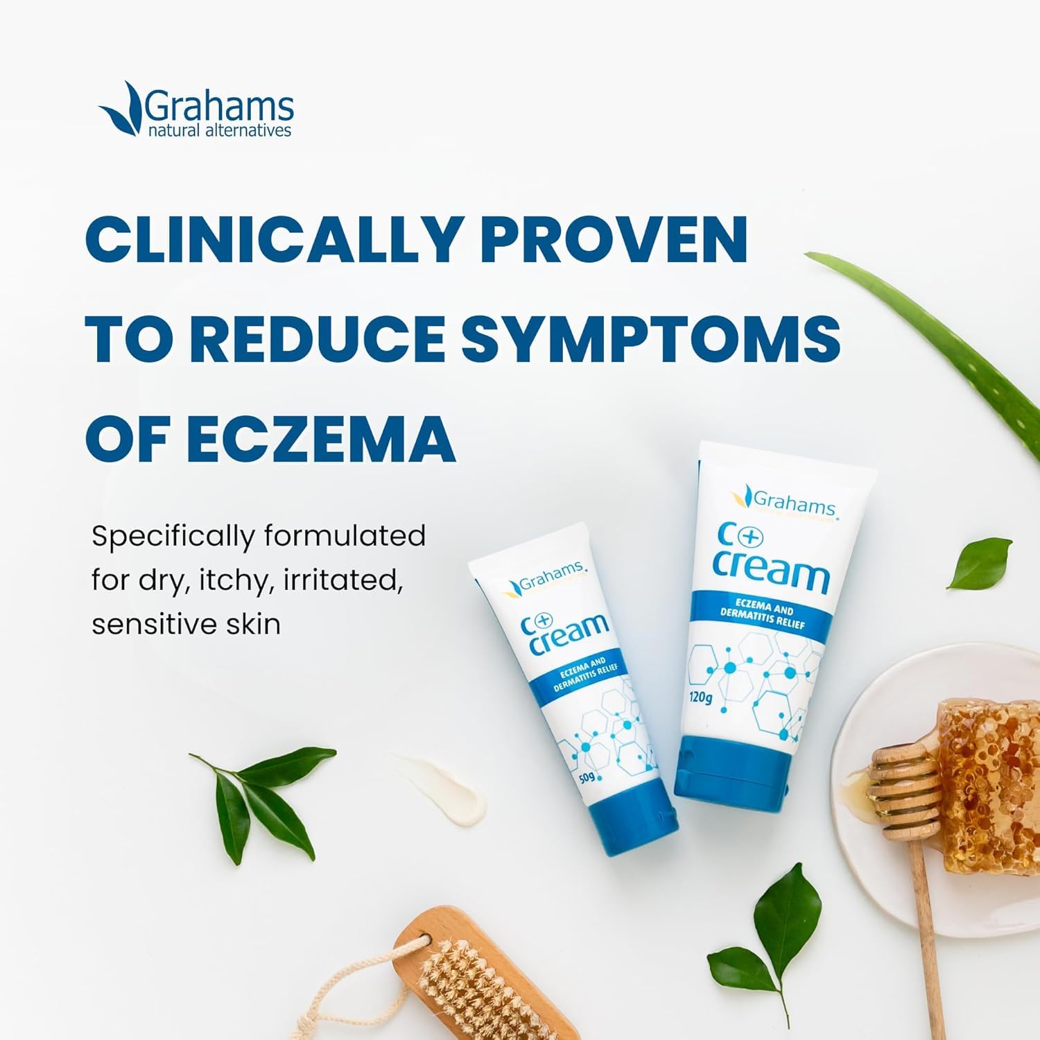 Grahams Natural C+ Eczema Cream absorbs quickly