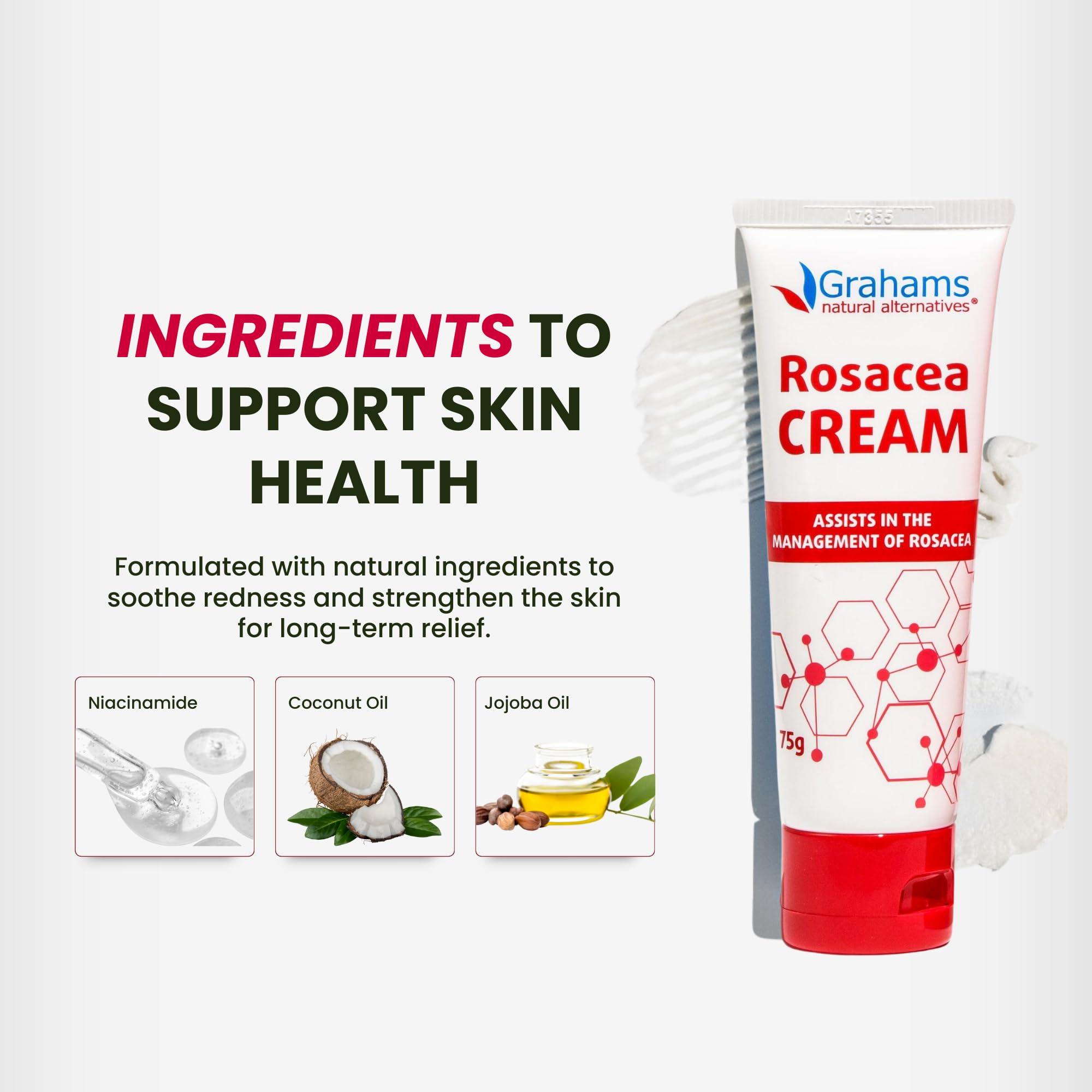 Grahams Natural Rosacea Cream packaging displayed for daily use