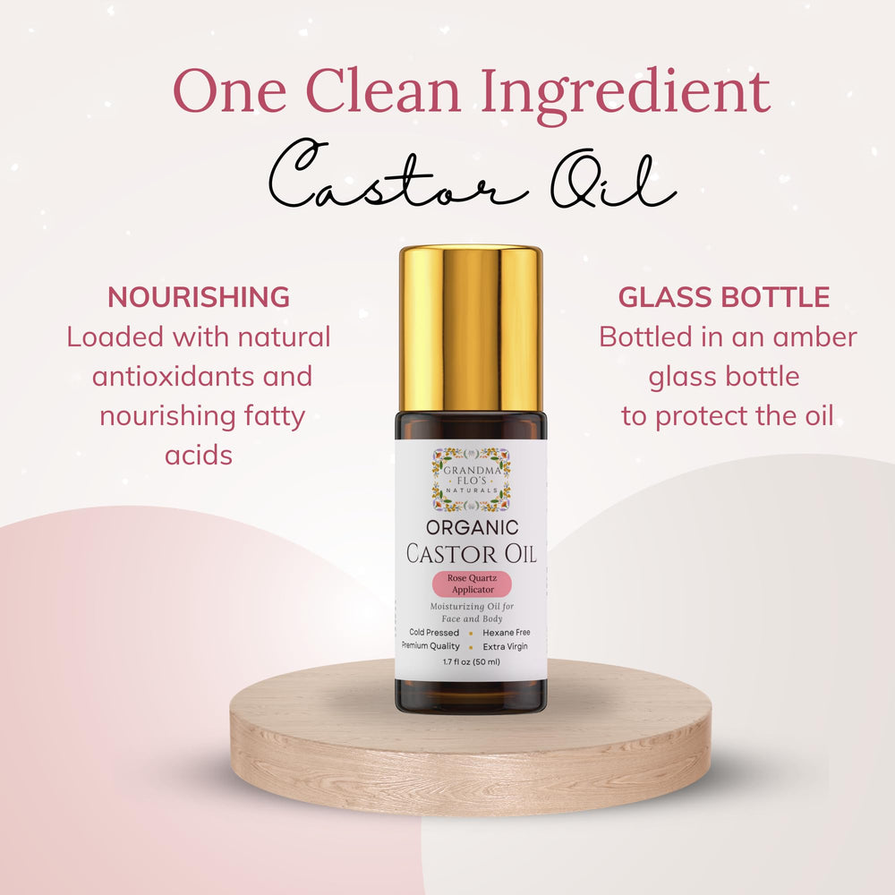 Rose quartz roller ball on top delivers a soothing facial massage.