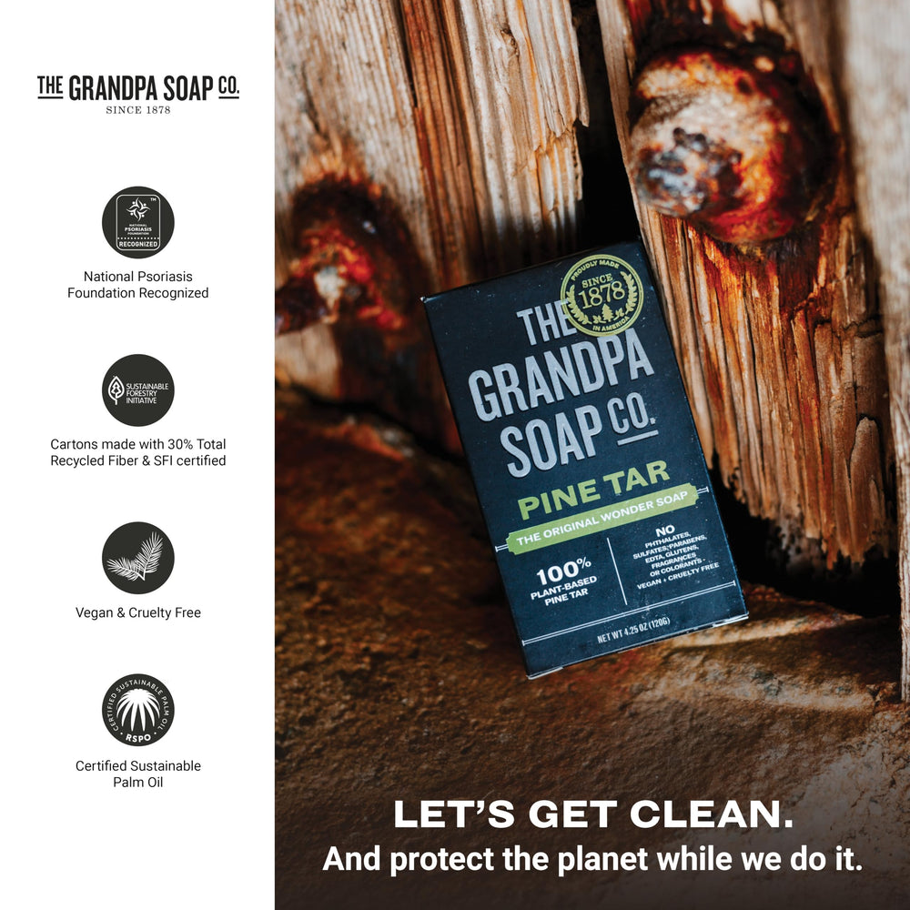 The Grandpa Soap Company face-hair-body-cleanse demonstrates convenient multi-use for hygiene