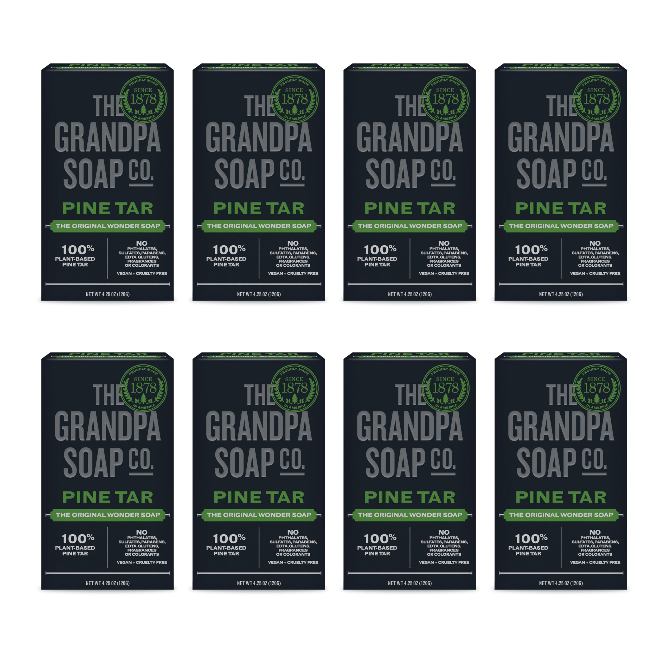 The Grandpa Soap Company Pine Tar Bar Soap forest scent provides a refreshing cleanse.