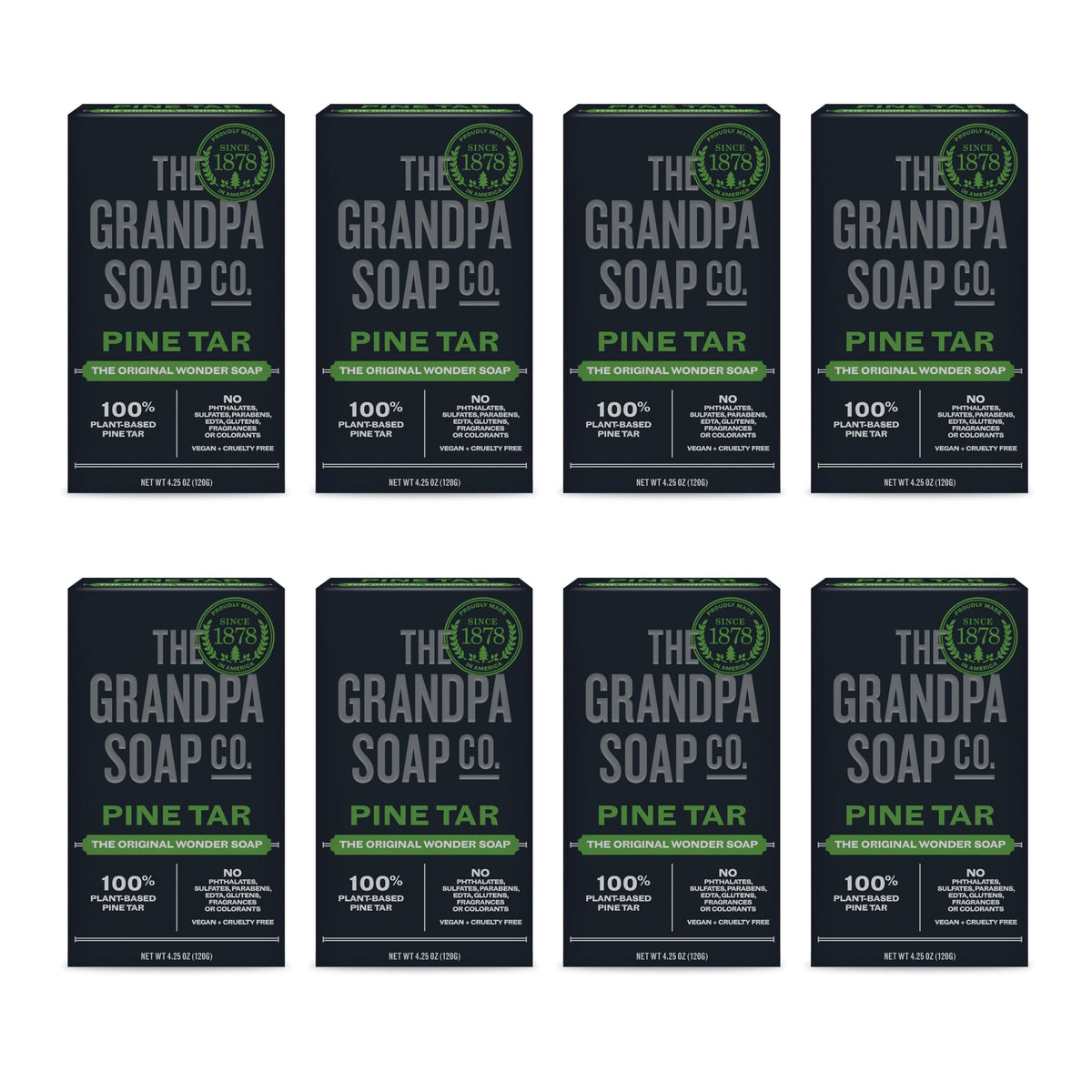 The Grandpa Soap Company Pine Tar Bar Soap forest scent provides a refreshing cleanse.