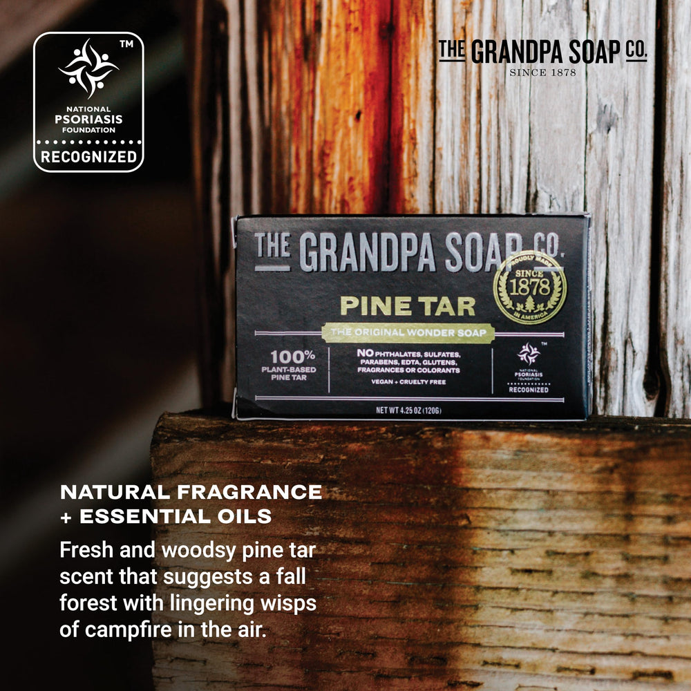 The Grandpa Soap Company Pine Tar Bar Soap is made in the USA for quality and tradition.