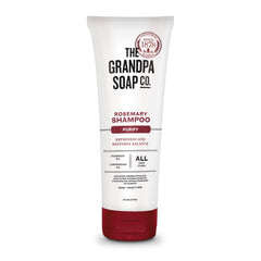 The Grandpa Soap Company rosemary-lemongrass shampoo bottle ready for daily refresh.