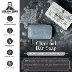 Grandpas Soap Co Charcoal Bar lather delivers a refreshing cleanse while moisturizing