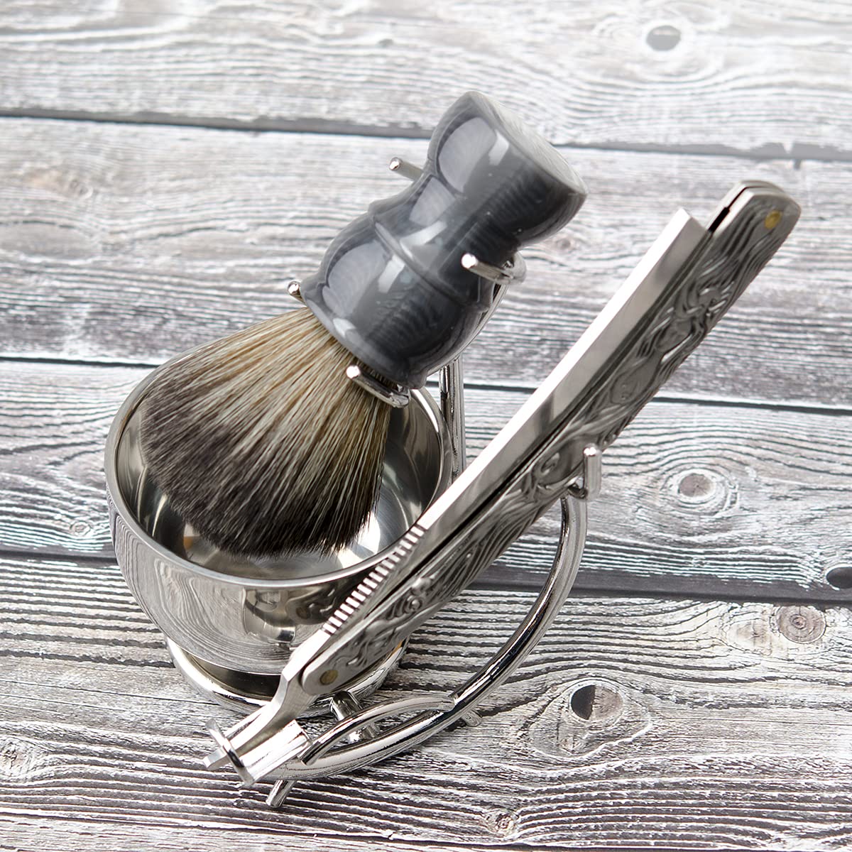 Grandslam leather strop preserves razor edge for longer life.