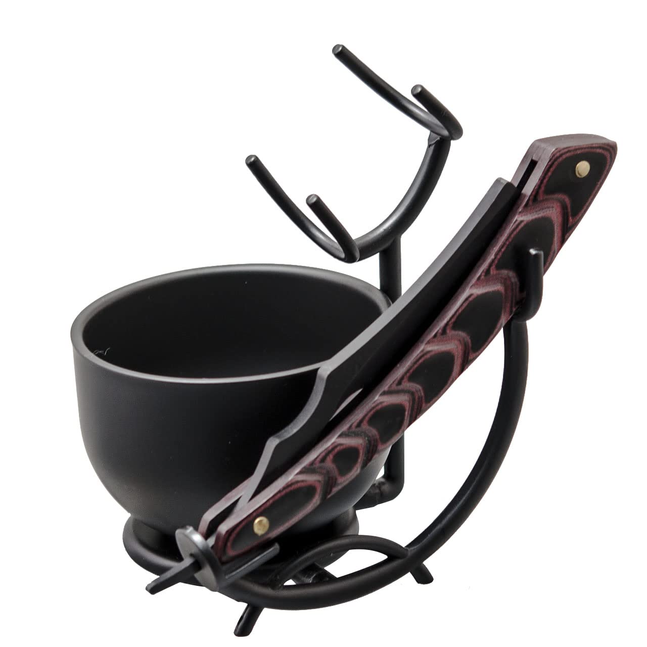 Grandslam shaving kit stand showcases sturdy stainless steel and elegance
