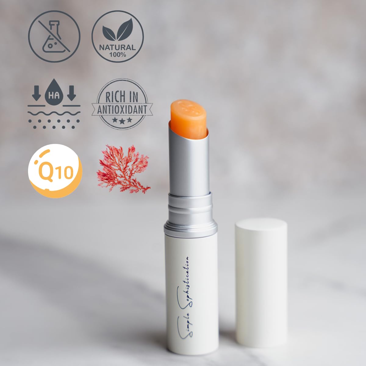 Simple Sophistication Grassfed Beef Tallow jar reveals rich, nourishing lip care.