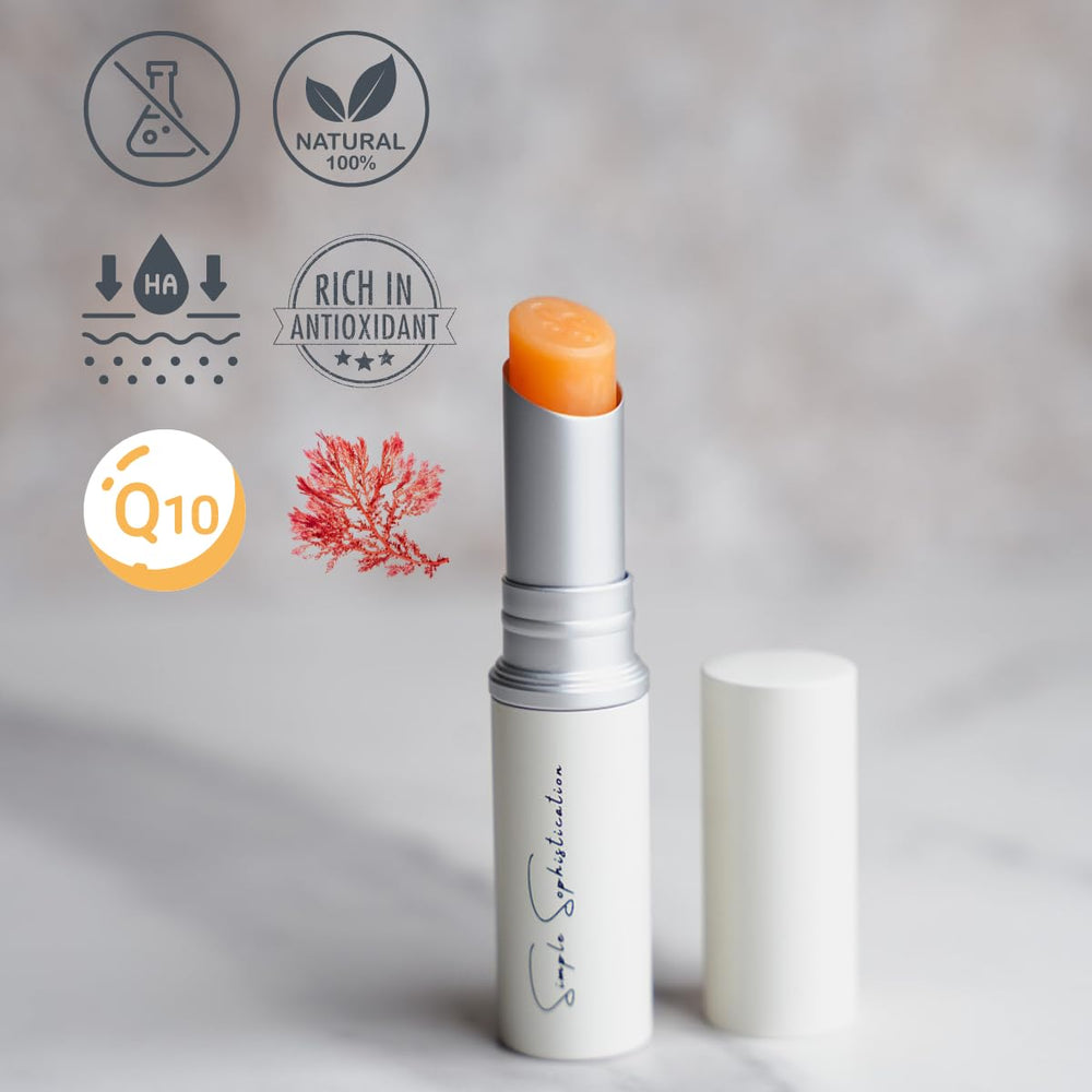 Simple Sophistication Grassfed Beef Tallow jar reveals rich, nourishing lip care.