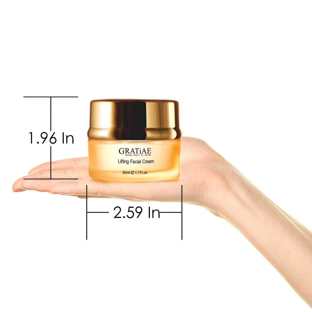 Gratiae lifting-moisture-cream-organic-sweet-almond-oil image emphasizes natural ingredients and soft, smooth skin.