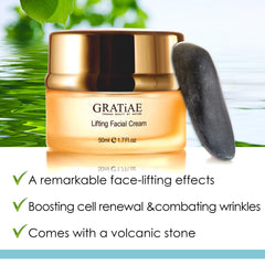 Gratiae lifting moisture cream volcanic stone massage shows the stone-stimulated circulation option.
