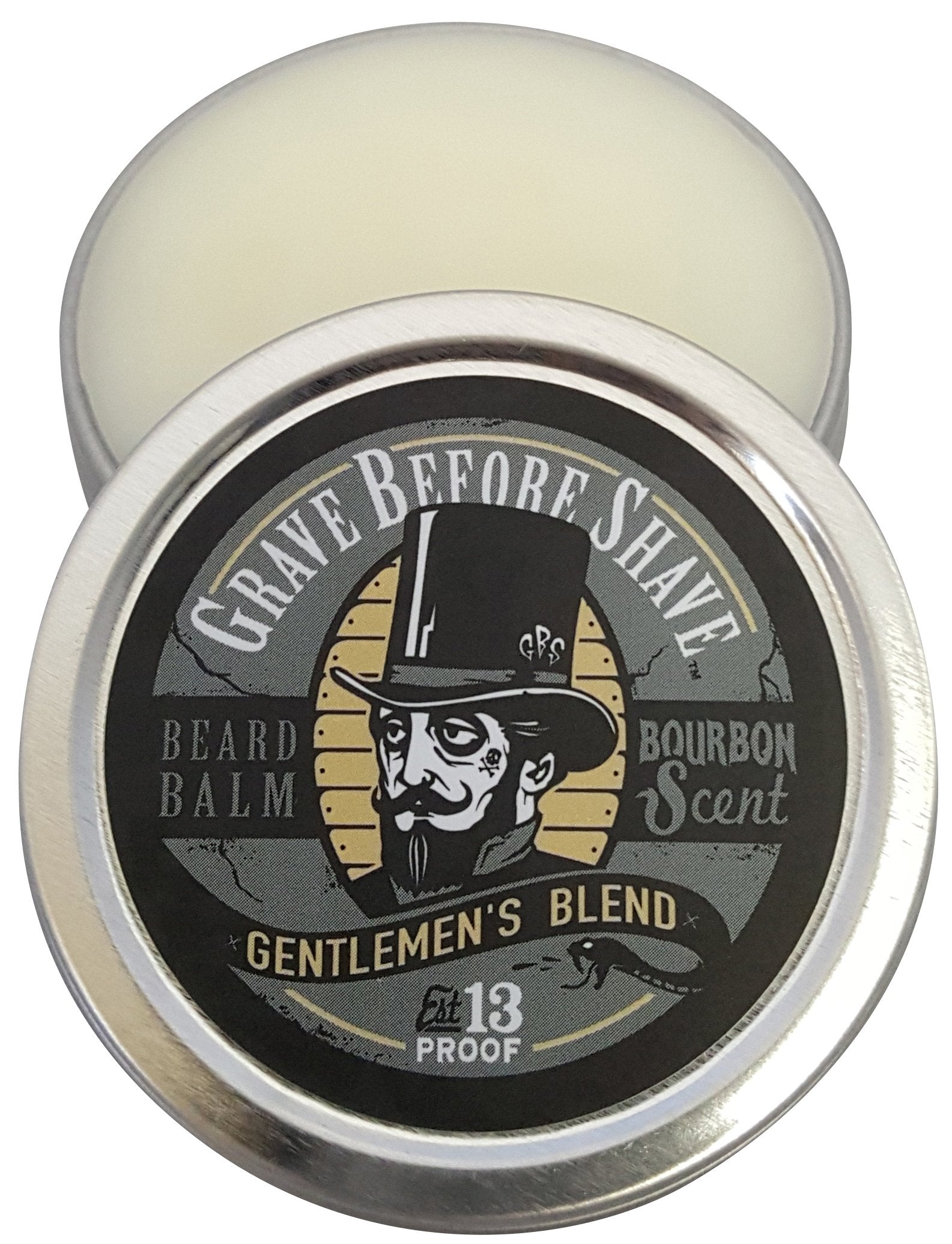 Grave Before Shave bourbon sandalwood scent packaging evokes a refined masculine vibe.