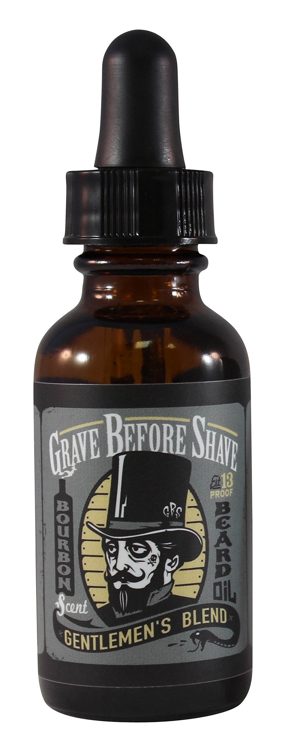 Grave Before Shave Gentlemen's Blend beard oil bottle nourishes skin under the beard.
