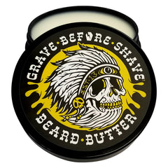 Grave Before Shave Teakwood beard butter jar for easy conditioning and scent