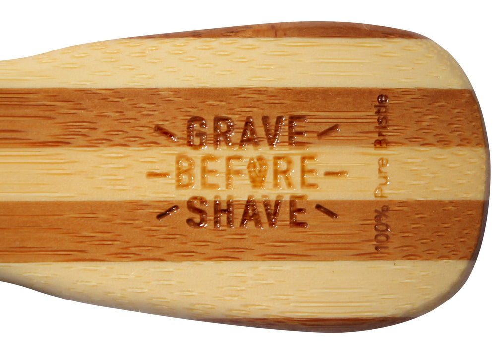 Grave Before Shave wild boars hair beard brush delivers precise grooming.