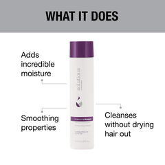 Great Clips Solutions Moisturizing Shampoo shower scene, hinting frizz control for curly hair.