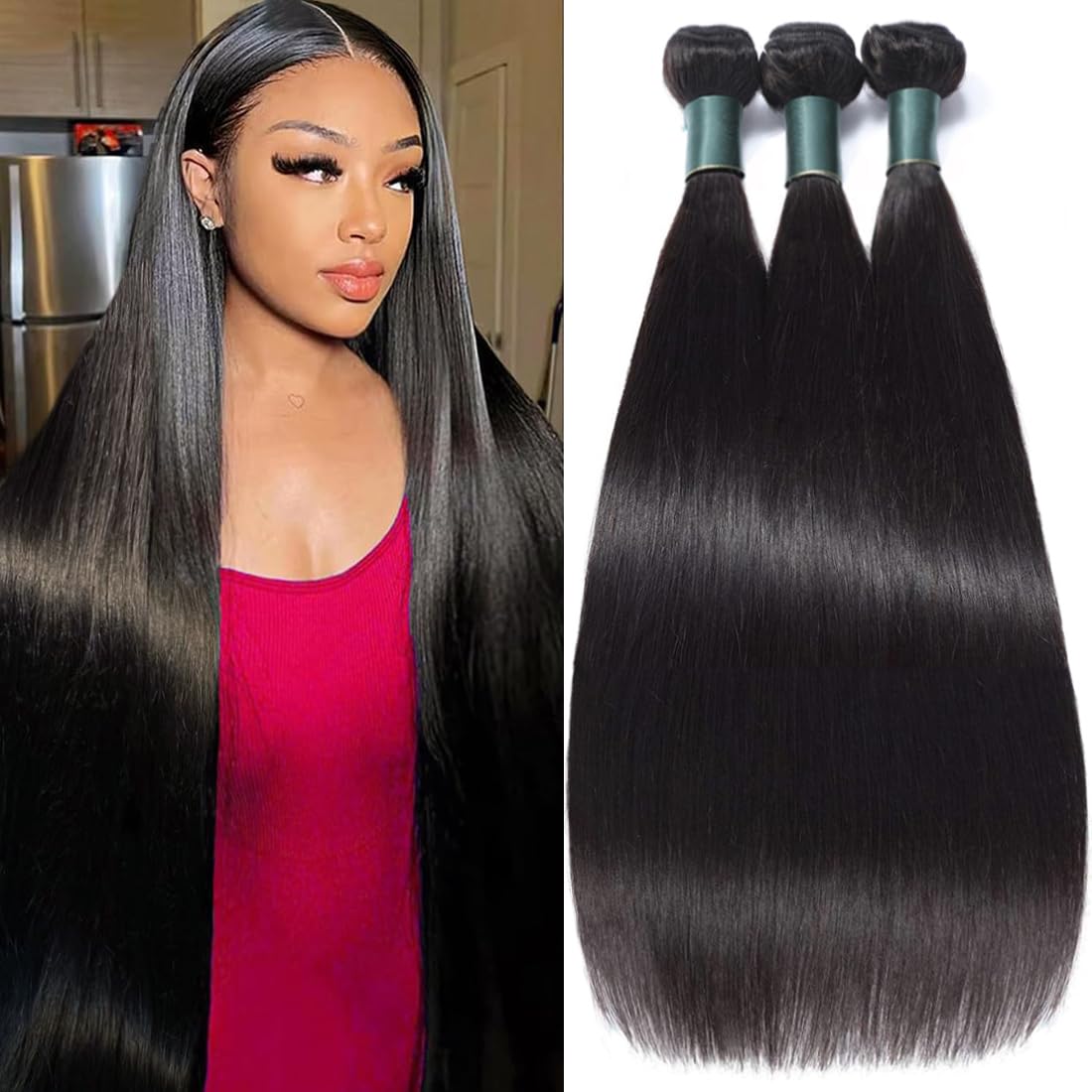 Great Grace 16-inch Brazilian straight bundles for natural fullness and easy styling.