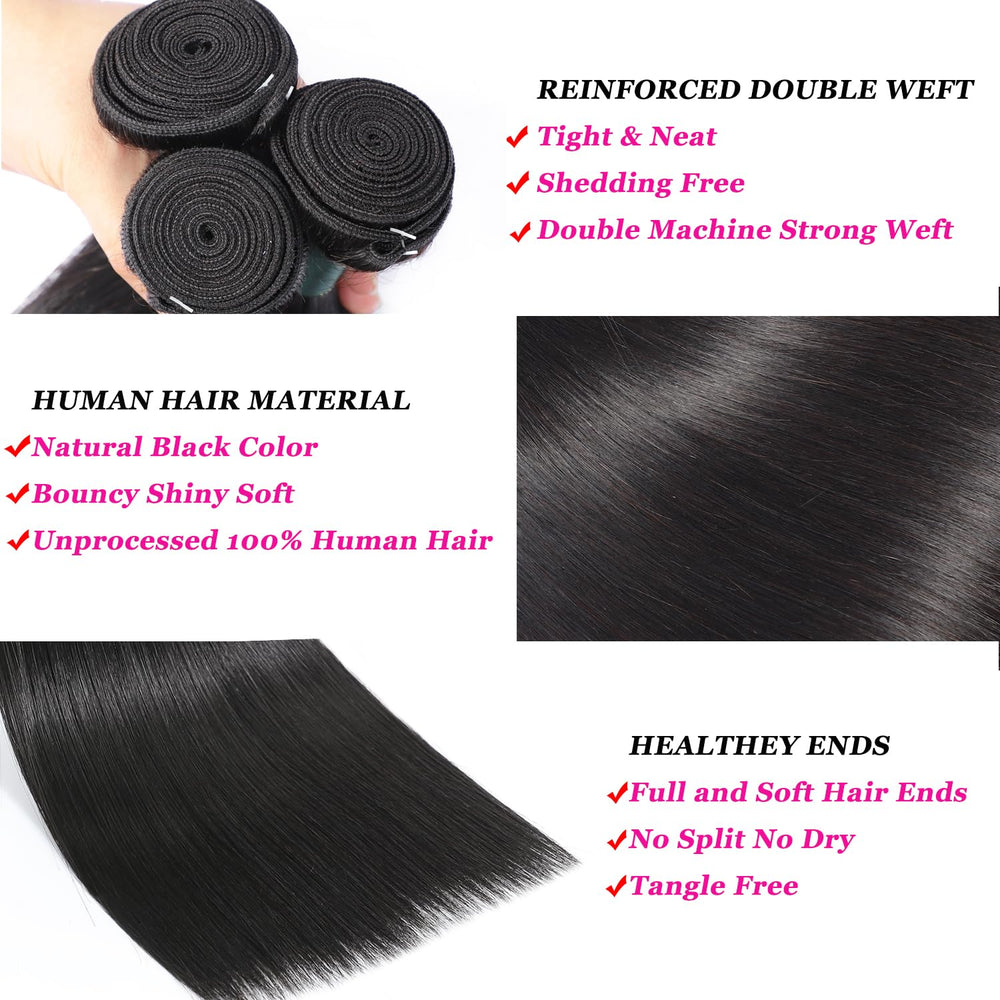 Great Grace 20-inch Brazilian straight bundles for sleek length and smooth finish.