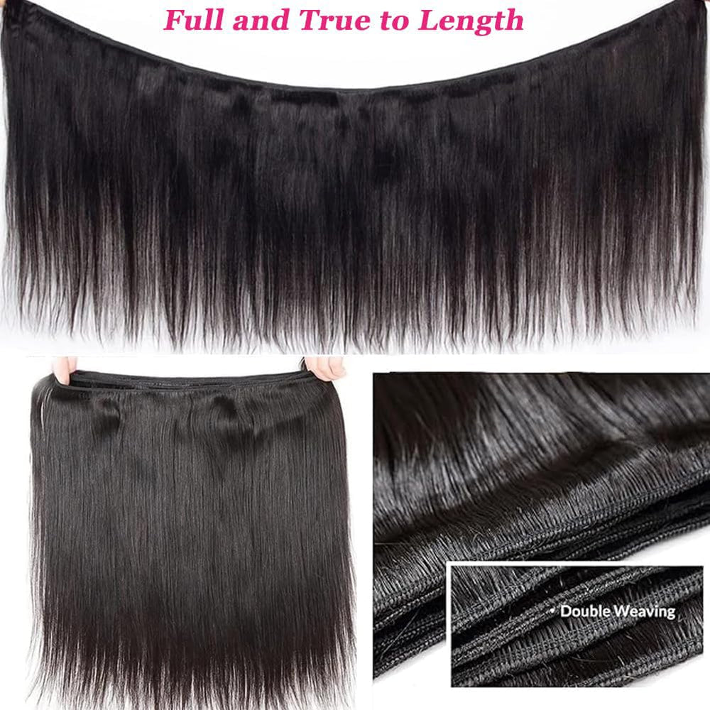 Great Grace 24-inch Brazilian straight bundles for voluminous look with durable weft.