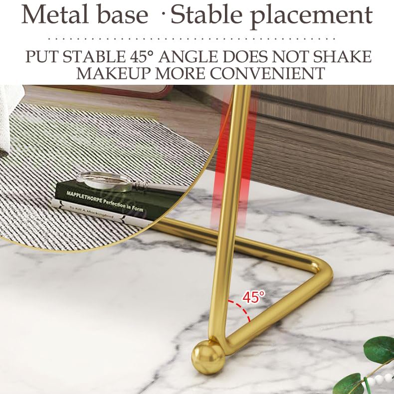 GREATCICI gold‑framed desk mirror enhances light and space in your room.
