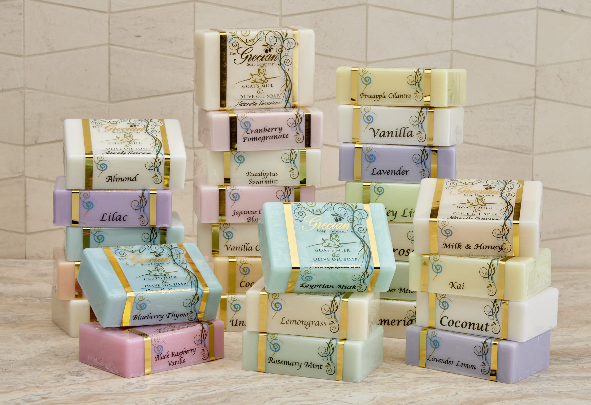 Grecian Goats Milk & Olive Oil Soap Bar promotes clean, refreshed skin.