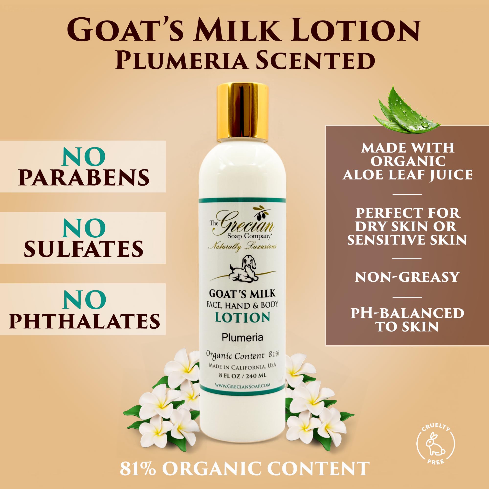 The Grecian Soap Company organic aloe leaf juice ingredient