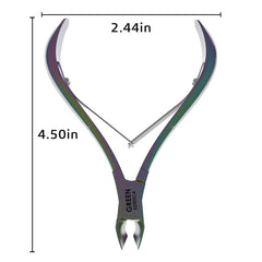 Green Estetica 4-pack cuticle trimmer in multi-color for salon-ready nail care.