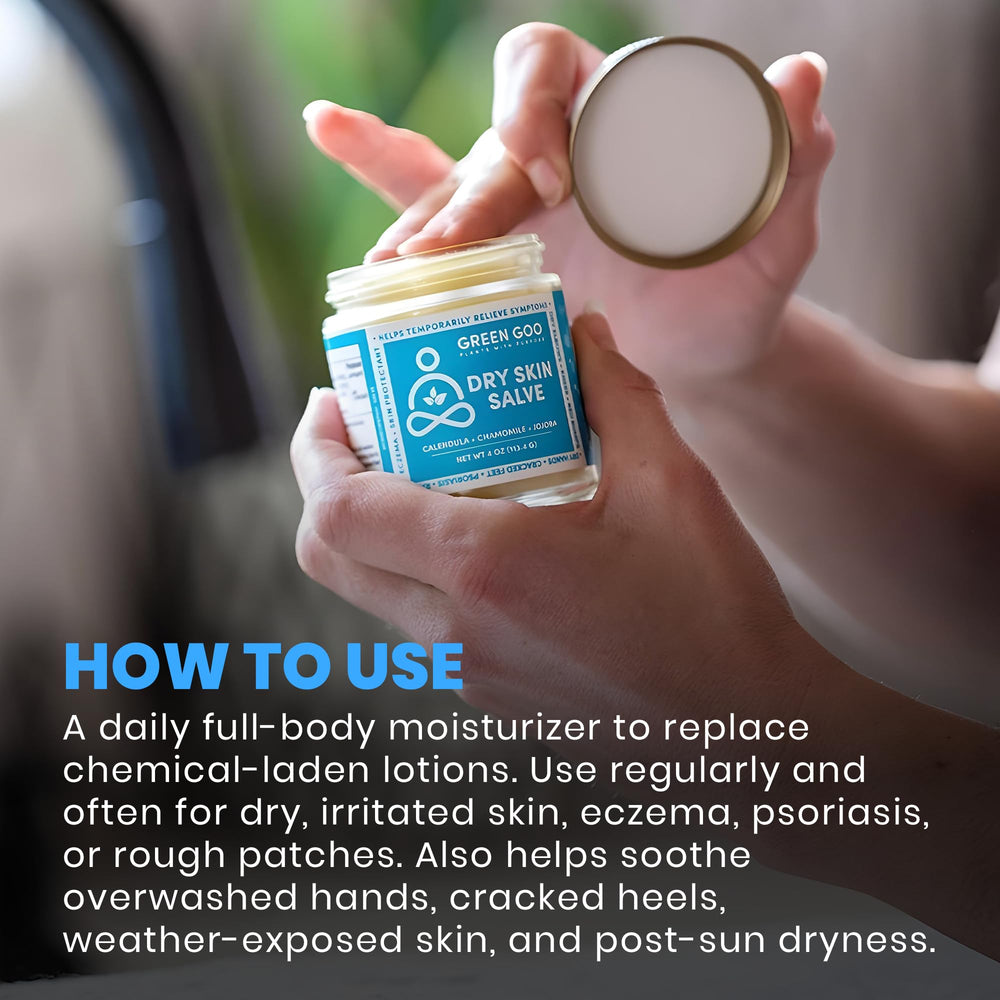 Salve being absorbed slowly into skin to illustrate gentle hydration.