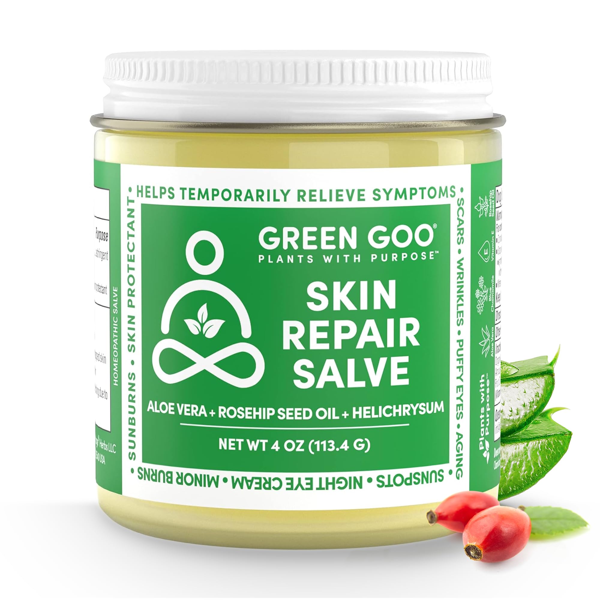 Packaging of Green Goo Skin Repair Salve with label visible.