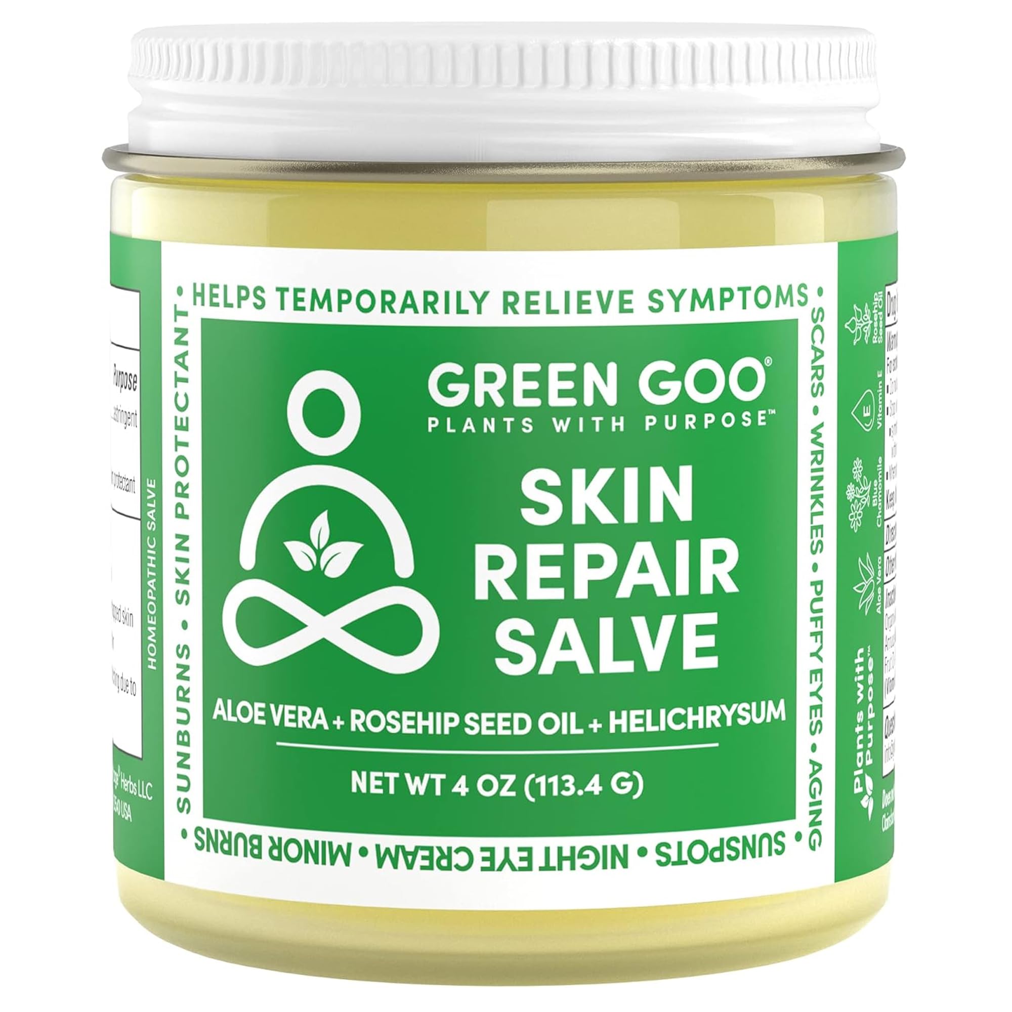 Green Goo Skin Repair Salve in a jar for daily moisturization.