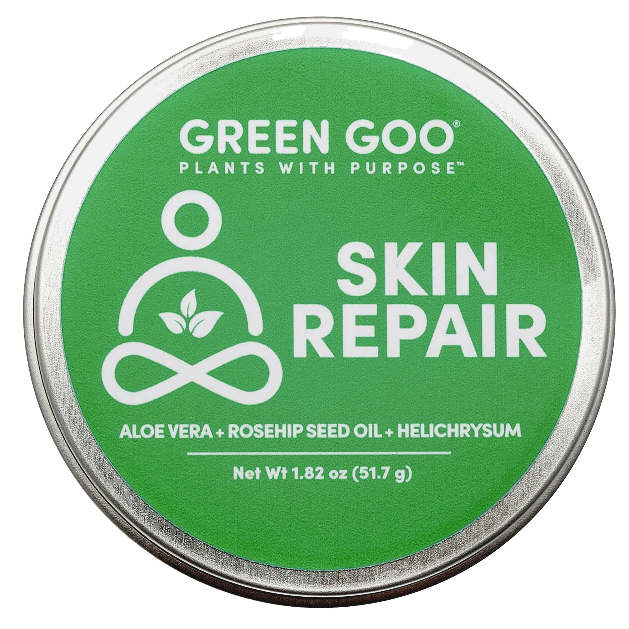 Green Goo Skin Salve jar front view offering nourishing dry-skin relief
